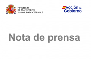 Cabecera de nota de prensa del Ministerio de Transportes y Movilidad Sostenible