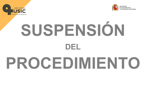 Cabecera de suspensión de procedimiento del Ministerio de Transportes y Movilidad Sostenible